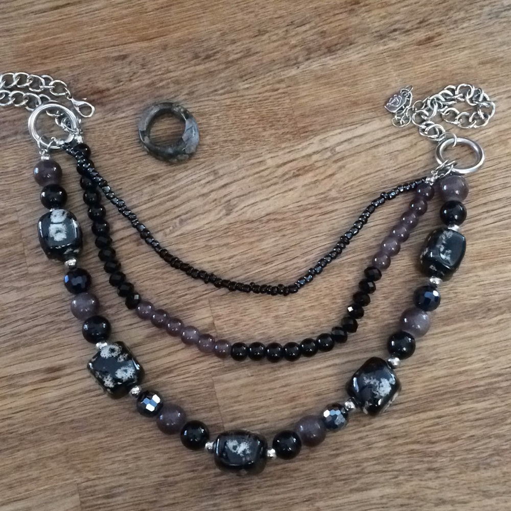 Stone necklace and ring